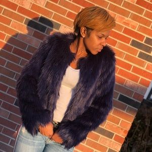 Navy “Faux fur” jacket